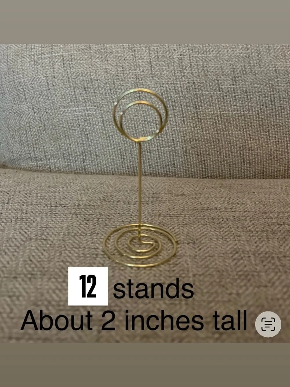 Gold Spiral Card/Place Card Holder - Set of 12